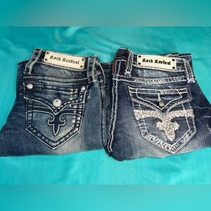 Rock Revival Boot Cut Jeans LOT OF 2 PAIRS Size 26 NWOT